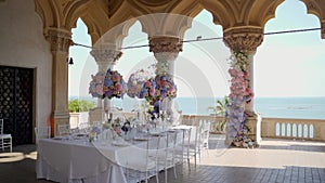 Decorated wedding table lake Como