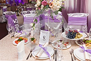 Served wedding table.