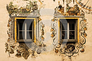 Decorated windows. Berchtesgaden.Germany