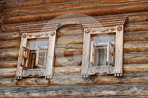 Decorated wooden windows