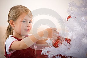 Decorating a christmas tree