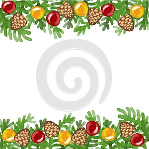 Decorating Christmas tree border square frame