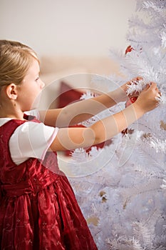 Decorating a christmastree photo