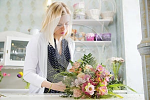 Decorating the floral piece of art