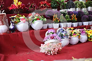 Decoration artificial flower in shop.