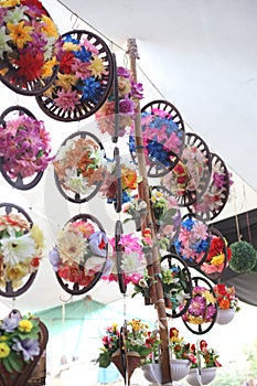 Decoration artificial flower in shop.