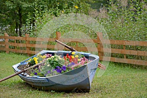 Decoration boat with flowers