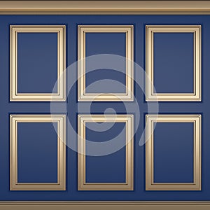 Decoration classic blue wall