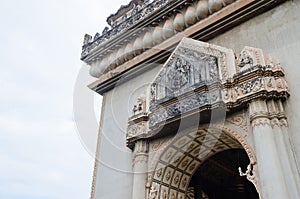 Decoration detail of Patuxai Victory Monument is The Landmark of Vientiane, Laos.