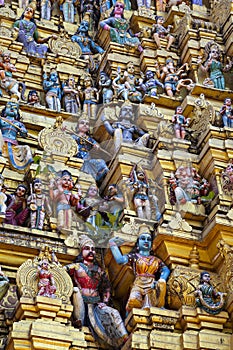 Decoration details on the Hindu Temple Sri Muthumariamman Kovil in Matale, Sri Lanka