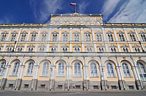 Decoration of facade Grand Kremlin Palace in Moscow, Russia