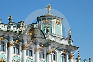 The decoration of facade of the Winter Palace, Saint Petersburg, Russia