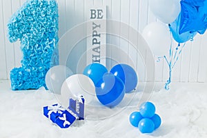 Decoration first year birthday party photostudio