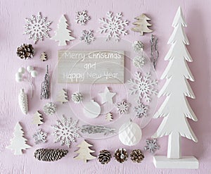 Decoration, Flat Lay, Merry Christmas And Happy New Year