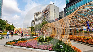 Decoration And Flowers In Nguyen Hue Flower Street Festival, Ho Chi Minh City, Vietnam.