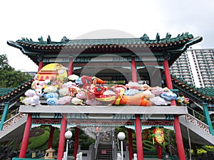 Decoration in garden, wong tai sin temple photo