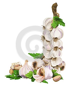 Decoration of garlic