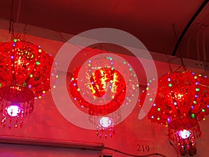 Decoration lampion lantern lamp in galery shop photo