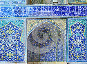 Decoration of mosque of Chaharbagh Madraseh, Isfahan, Iran