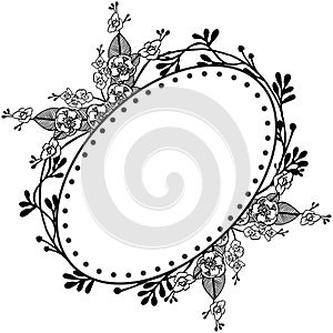 Decoration pattern of floral frame, beautiful, cute, unique, for various design cards. Vector