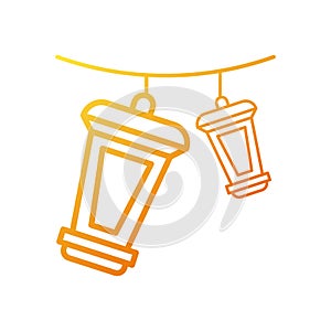 Decoration Ramadan icon gradient yellow orange colour ramadan symbol illustration perfect