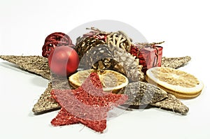 Decoration in red and gold