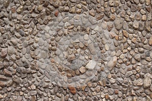 Decoration small stone wall texture on concrete background