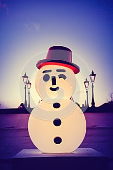 Decoration of snowman statue