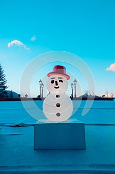 Decoration of snowman statue