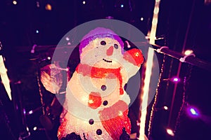 Decoration of snowman statue