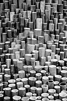 Decoration stack of bamboo cuts