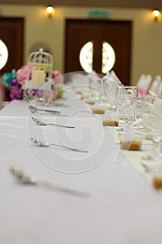 Decoration for table at wedding ceremony