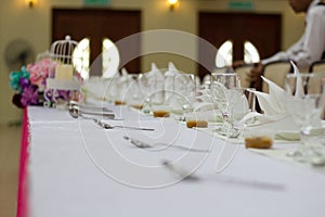 Decoration for table at wedding ceremony