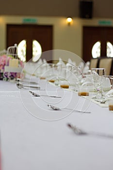 Decoration for table at wedding ceremony