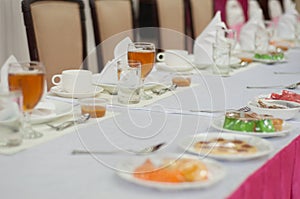 Decoration for table at wedding ceremony