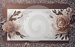 Decoration for a wedding announcement card using lay-flat art, Background for gorgeously adorned wedding invitations.