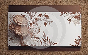 Decoration for a wedding announcement card using lay-flat art, Background for gorgeously adorned wedding invitations.