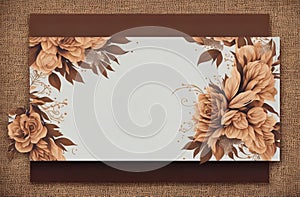 Decoration for a wedding announcement card using lay-flat art, Background for gorgeously adorned wedding invitations.