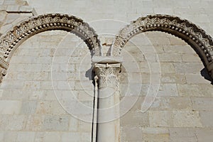 Decoration of west facade of Trani Cathedral