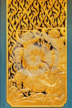 Decoration on a WIndow at Phra Kaew Pavilion in Thailand