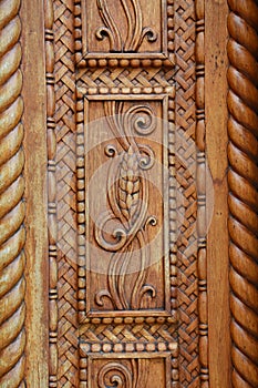 Decoration in wood in Cividale, Italy