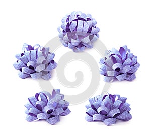 Decorational ribbon gift bow isolated