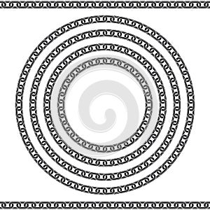 Decorations of Chain Circles and Borders, Silhouette Style