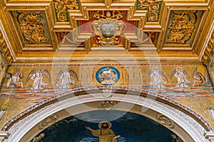 Decorations in the Church of the Saints Cosma e Damiano in Rome, Italy.