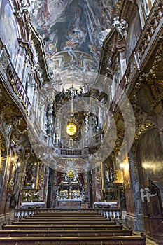 Decorations of the interior of the late baroque church