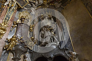 Decorations of the interior of the late baroque church