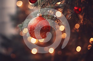 Decorations are Mounted on the Christmas Tree