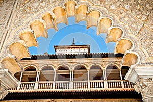 Decorations in the Royal Alcazars of Seville, Spain.