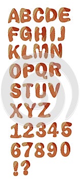 Decorative alphabet uppercase set in hatch design