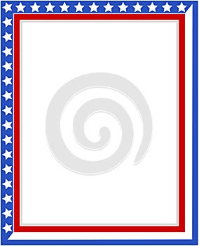 Decorative American Patriotic border with USA flag symbols.